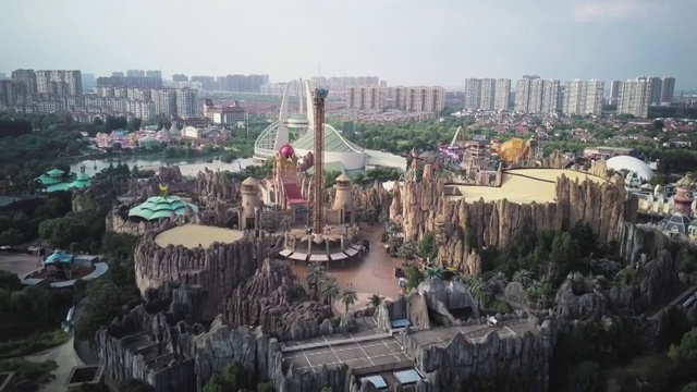 中华恐龙园航拍视频素材