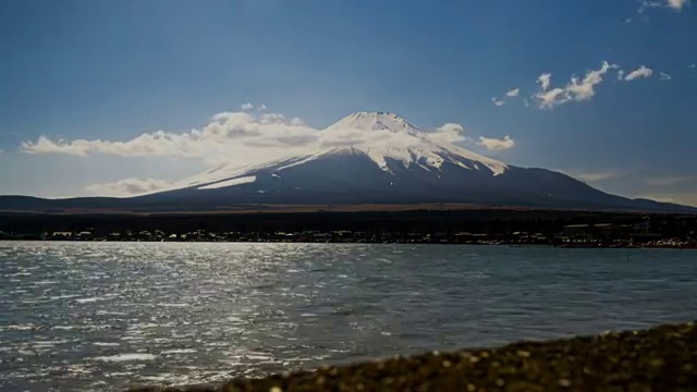 日本富士山的自然景观延时摄影视频素材