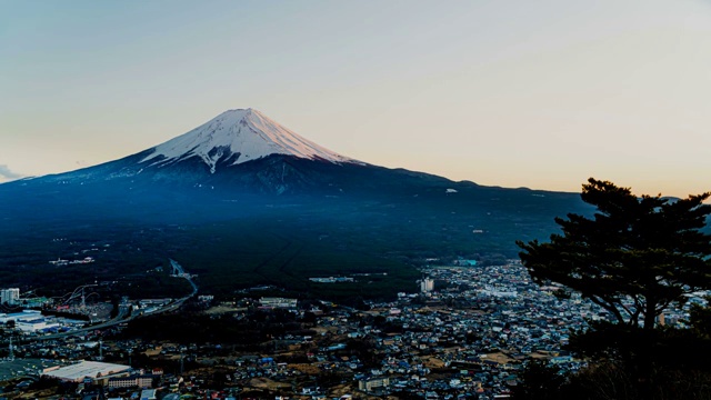 日本富士山的自然景观延时摄影视频素材