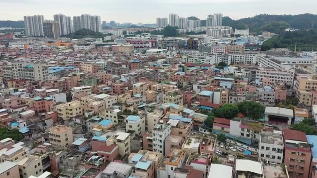 航拍超密集广州城中村视频素材