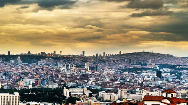 土耳其首都安卡拉城市景观延时摄影视频素材