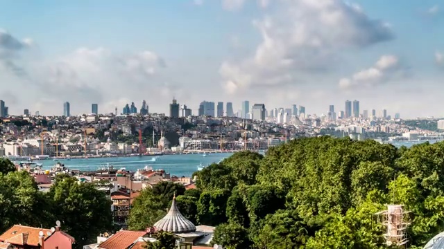 土耳其伊斯坦布尔城市景观延时摄影视频素材