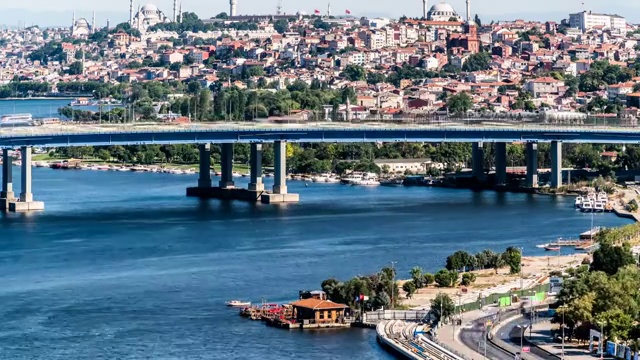 土耳其伊斯坦布尔城市景观延时摄影视频素材