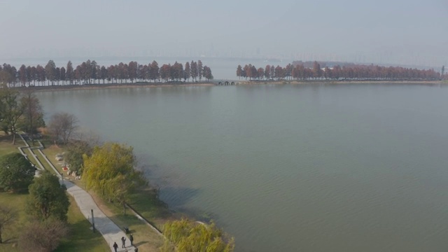 湖北省武汉市武昌区东湖生态旅游风景区航拍视频素材