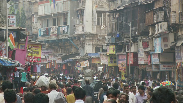 拥挤的街道/印度孟买视频下载