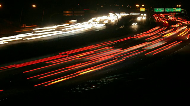 高清视频夜间高速公路交通延时视频下载