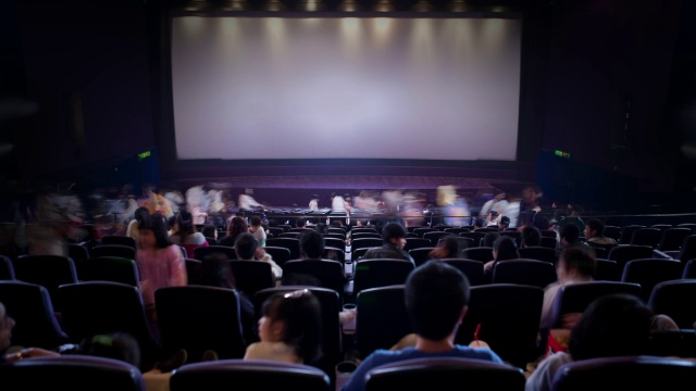 WS T/L电影观众挤满电影院/香港视频下载