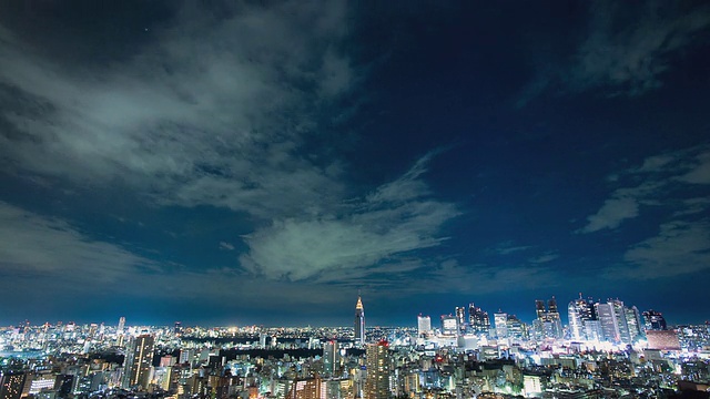 WS T/L新宿商业和娱乐区晚上在东京/日本视频素材
