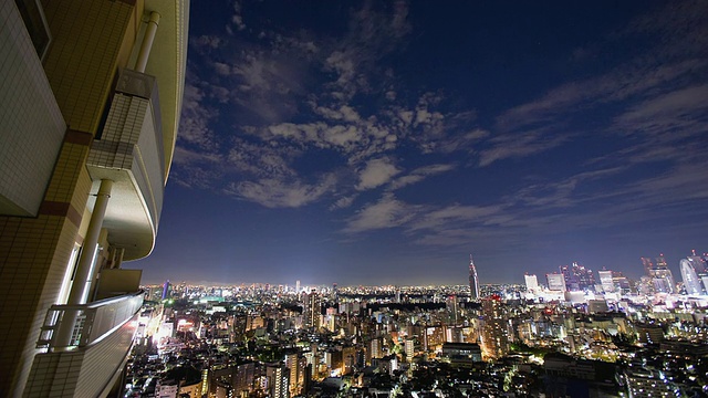 WS T/L夜景新宿商业，购物和娱乐区在东京/日本视频素材