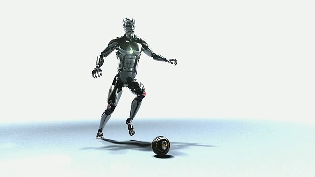 CGI WS机器人踢普天同庆球视频素材