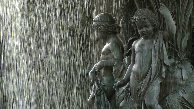 美国纽约中央公园贝塞斯达喷泉的小天使视频下载