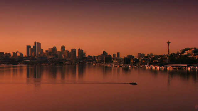 西雅图天空日落视频素材