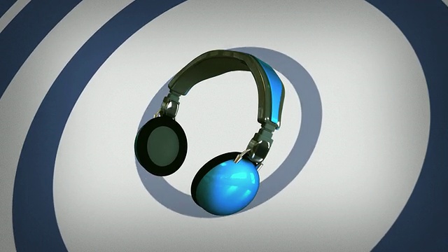 蓝色耳机和复古信号视频素材