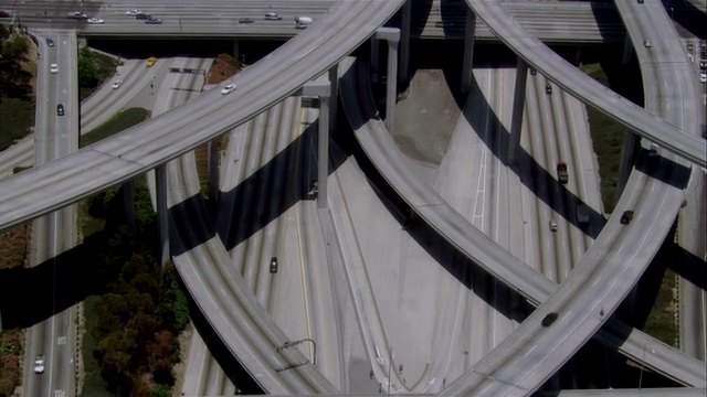 空中高速公路交叉口，加利福尼亚，美国视频素材