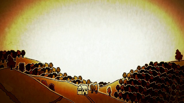 乡村风景画带有一种老式的深褐色感觉视频素材