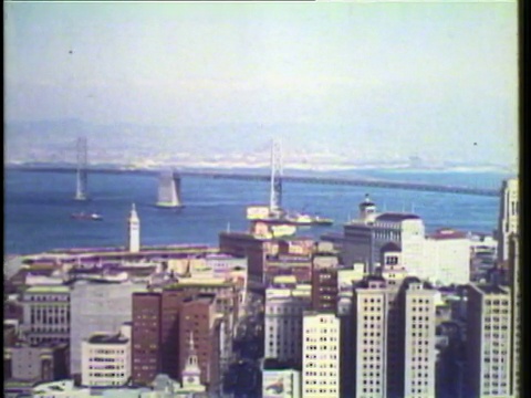 1953 WS MS PAN城市上方的餐厅景观/美国加州旧金山/音频视频下载