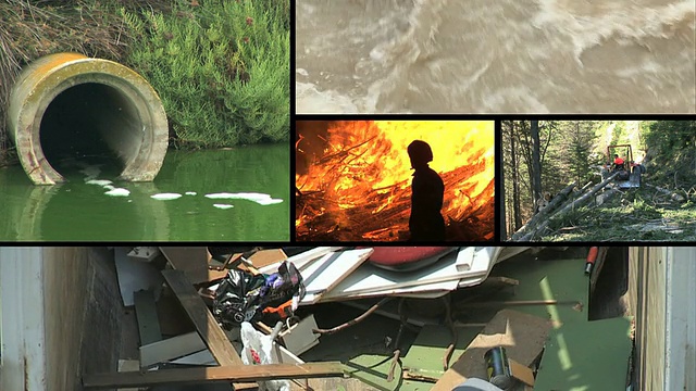 高清蒙太奇:污染视频素材