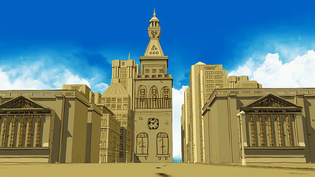 3D插图风格城市动画视频下载