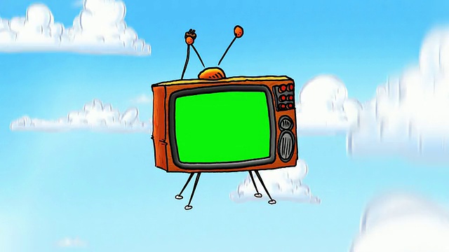 跌落带彩色屏幕的卡通电视回路视频下载