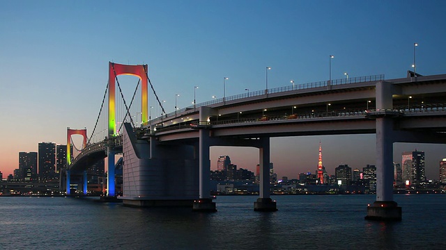 黄昏的WS彩虹桥/东京，日本视频下载