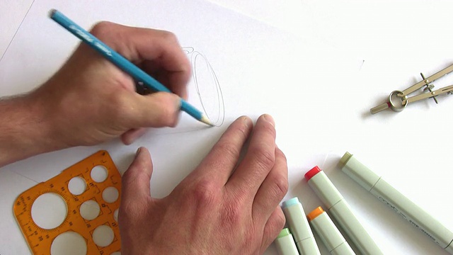 用铅笔涂鸦“HD”视频素材