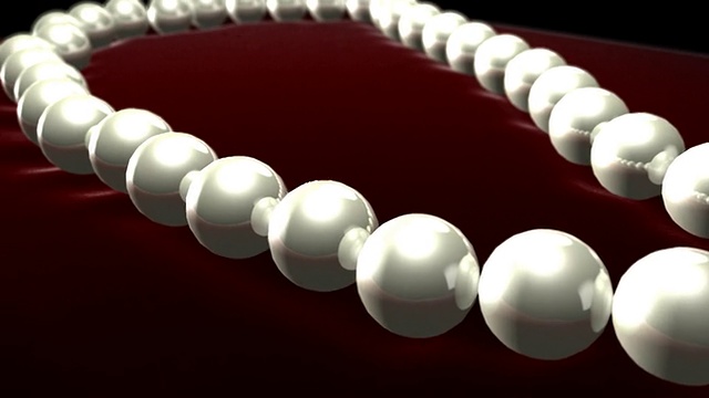 白色珍珠在暗红色天鹅绒3D视频下载