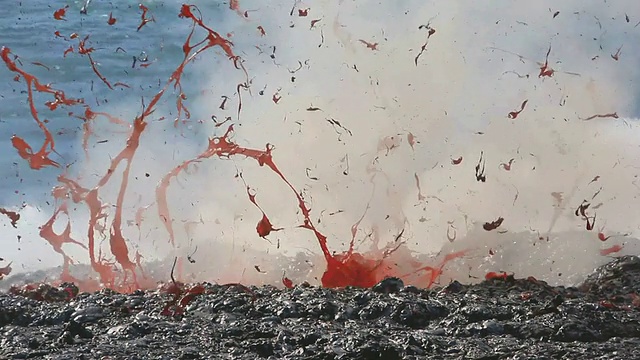 火山喷发，熔岩爆发/卡拉帕纳，夏威夷，美国视频素材