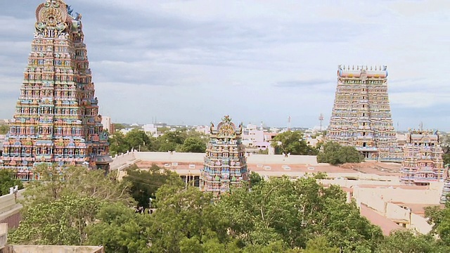 印度泰米尔纳德邦，马杜赖，Shri Mennakshi印度教寺庙视频素材