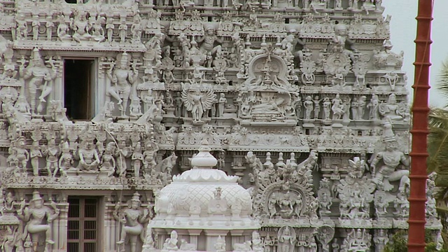 印度泰米尔纳德邦Kanyakumari Suchindram寺庙雕像视频下载