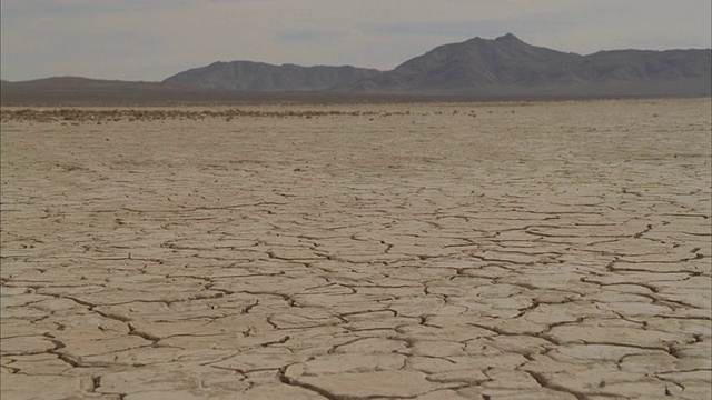 WS景观与裂缝干旱沙漠/莫哈韦，美国加州视频素材
