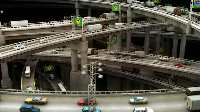 可循环，放大和退出疯狂的高速公路交通视频下载