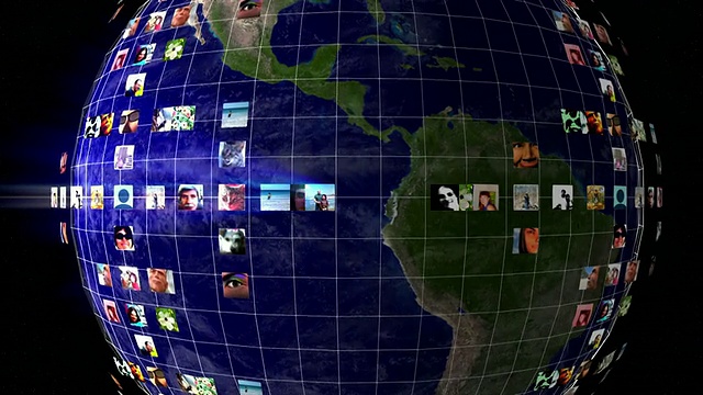 地球社会网络资料图片网格视频素材
