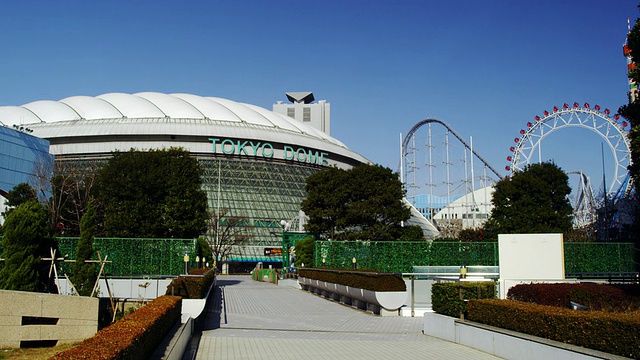 在Korakuen /东京，东京-到，日本东京的东京穹顶的WS视图视频下载