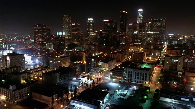 T/L, WS, HA，市中心地区晚上，洛杉矶，加利福尼亚州，美国视频素材