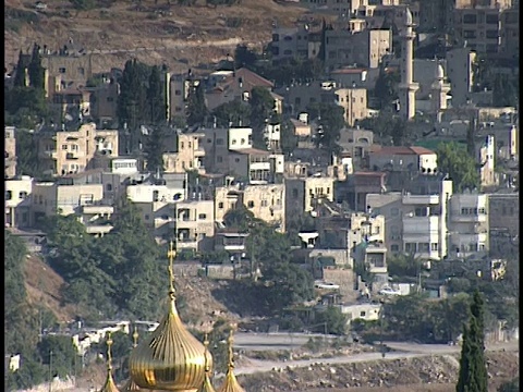 2006年，耶路撒冷老城/以色列耶路撒冷，山景城市，环绕着圣玛丽教堂视频下载