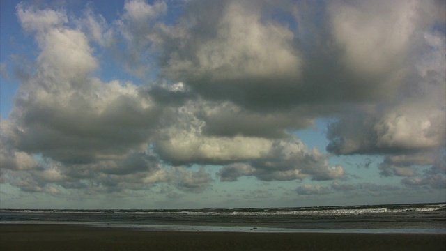 北海海滩，清晨，海浪和海洋(高清)视频素材