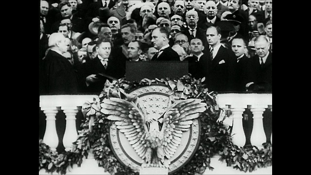 WS富兰克林D罗斯福成为国家总统并宣誓就职，美国哥伦比亚特区华盛顿视频下载
