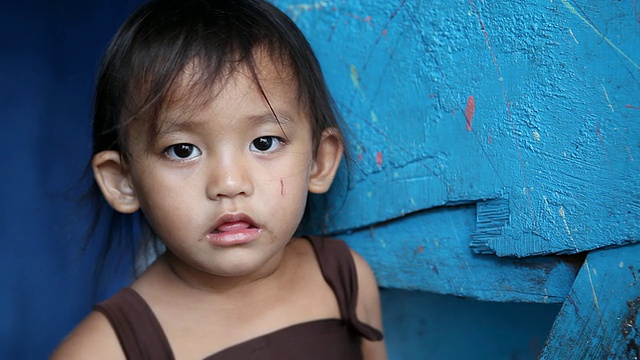 高清亚洲女孩肖像菲律宾视频素材