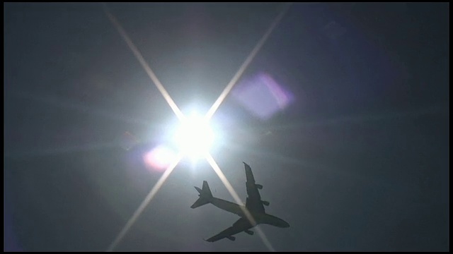 HD:飞机飞向太阳视频素材