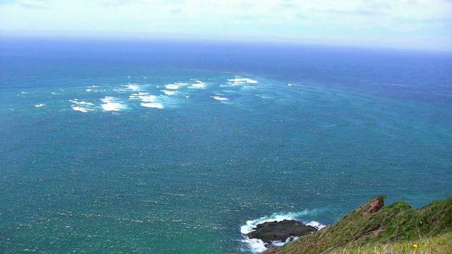 (HD1080i)大自然的动荡:两大洋相遇;白色冲浪线视频下载