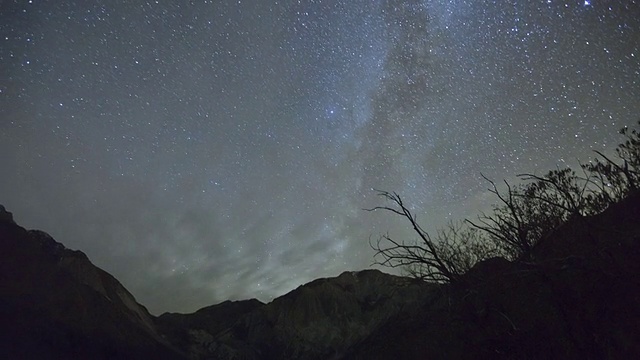 美国加利福尼亚州，东内华达山脉，曼莫斯湖，定罪湖上的银河和夜空视频素材
