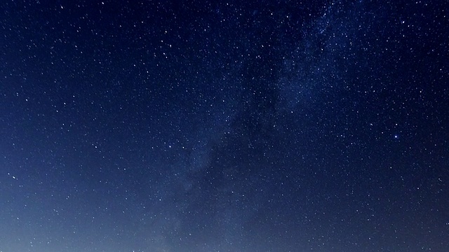 WS T/L PAN晚上的天空视图/约书亚树国家公园，CA，美国视频素材