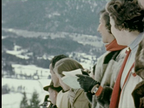 MS运动员表演滑雪在山音频/德国视频下载