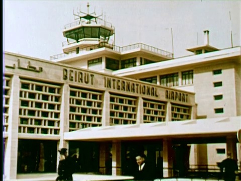 机场的MS视图，Beruit，黎巴嫩/音频视频下载