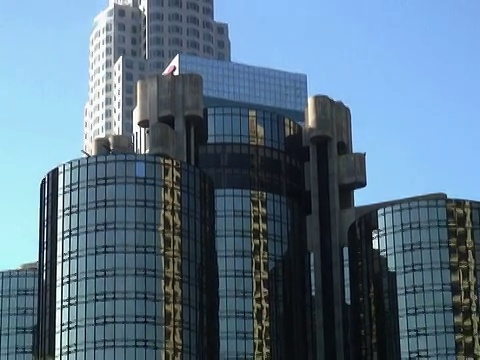 洛杉矶:市中心高楼群，拉视频素材