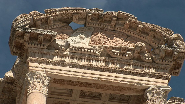 希腊剧院遗址/以弗所，Selcuk, Celsus图书馆，Ãgais省，土耳其视频素材