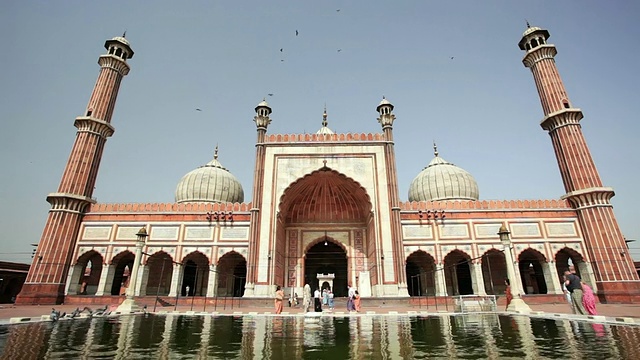 LS Jama Masjid，穆斯林清真寺/德里，旁遮普，印度视频素材