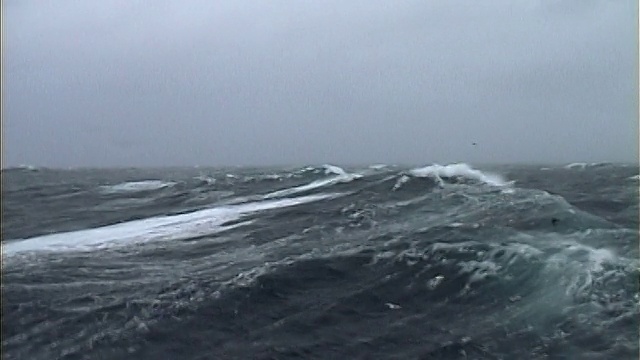 美国阿拉斯加州白令海，大浪滚滚，风起云涌视频素材