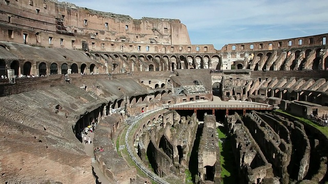 意大利罗马的斗兽场，室内，座位区和竞技场视频下载