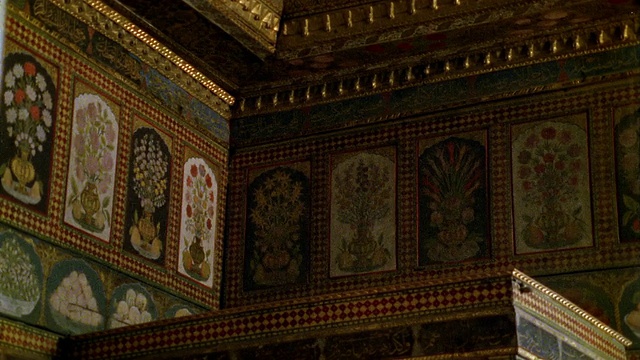 CU，土耳其，伊斯坦布尔，托普卡皮宫，装饰墙视频下载